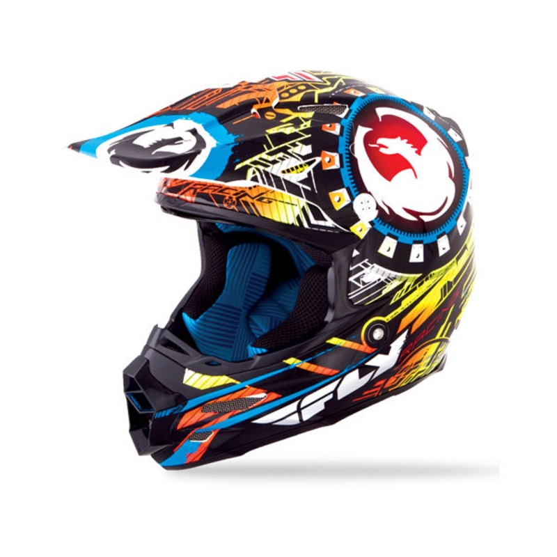 Fly Racing 2014 F2 Dragon Alliance Carbon Helmet-Pearl White/Multi X-Small