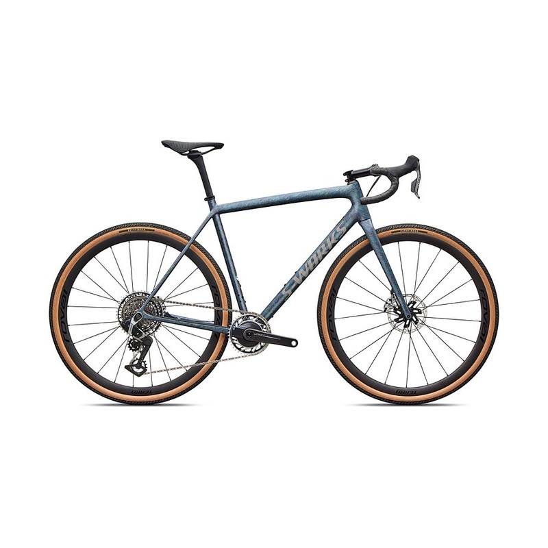 2026 Specialized Crux S-Works Bike Satin Gray Blue Fjord Metallic Desert Metallic 54