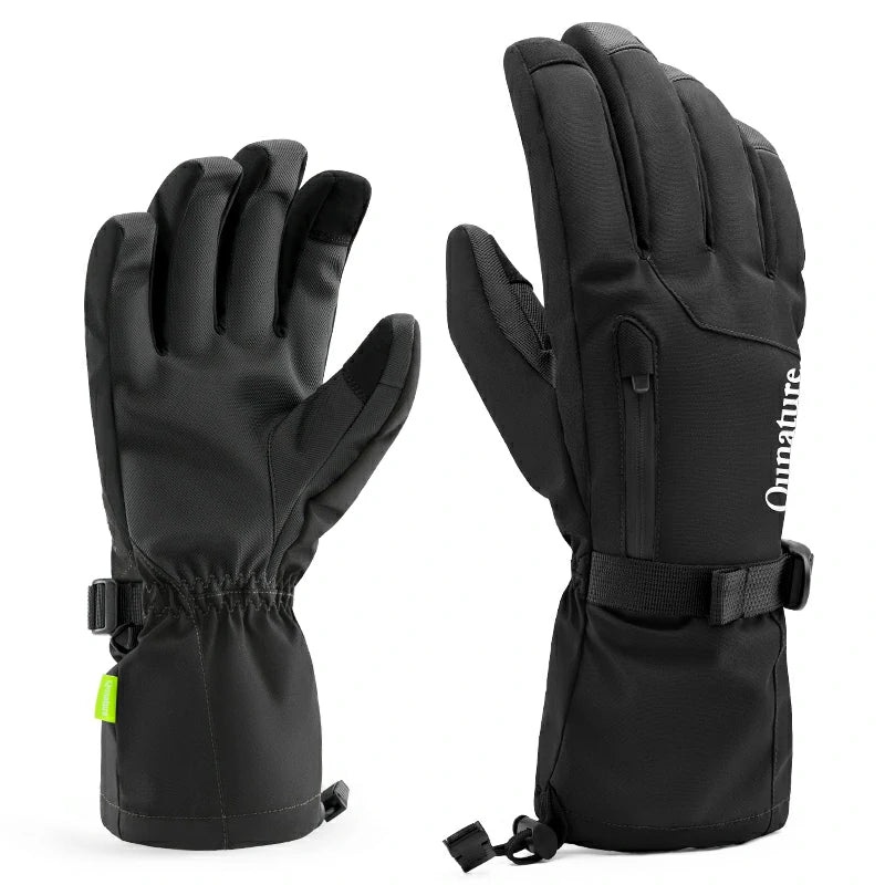 Qunature Ski Gloves  Multi-Fabric, Touchscreen, Warmth Lock Black XS