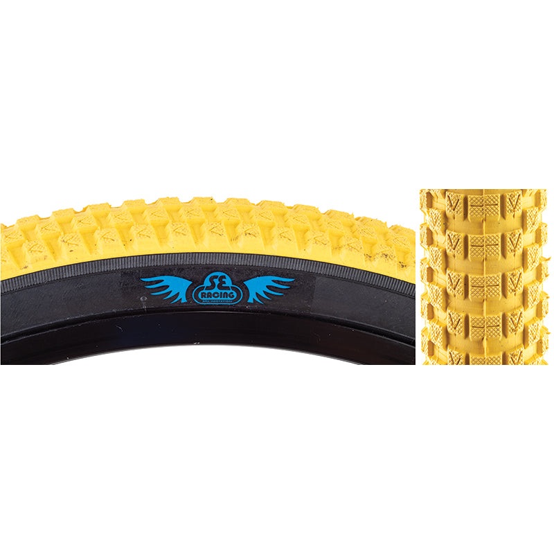 24×2.0 SE Racing Cub BMX Tire – Yellow w/ Black Sidewall