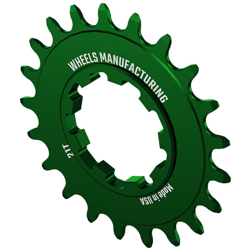 Wheels Manufacturing SOLO-SPEED Cog – 21t, Fits SOLO-SPLINE and SOLO-XD kits, Green