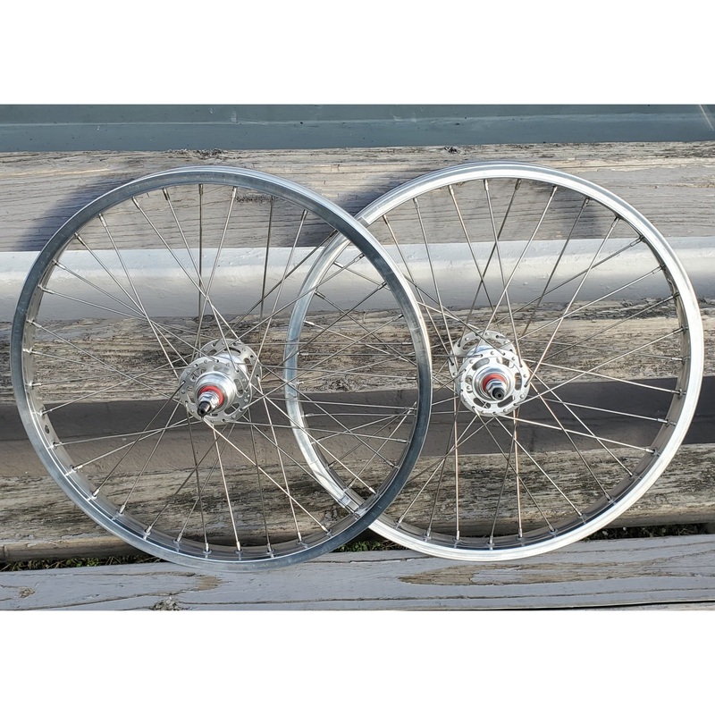 20″ 7X style Sealed Road Flange BMX Wheelset – Pair – Polished
