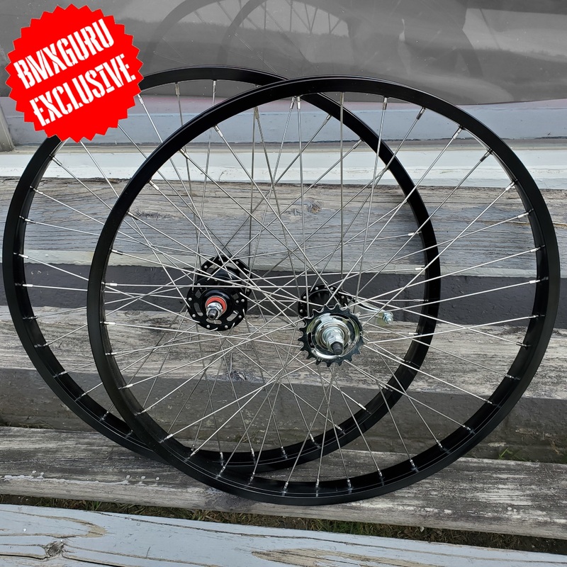 24″ 7X style Coaster Brake BMX Wheelset – Pair – Black