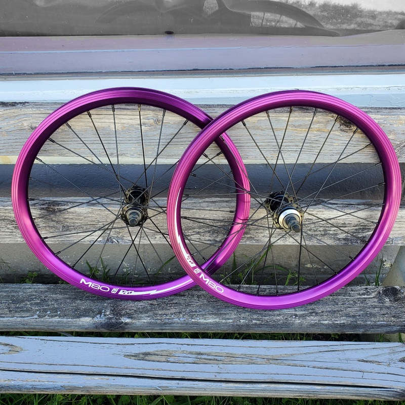 20″ TNT M80X Flip-Flop BMX Wheelset – Pair – Purple