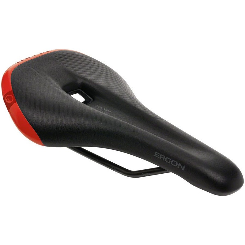 Ergon SM Pro Saddle – Titanium Rails, Risky Red, Men’s Small/Medium