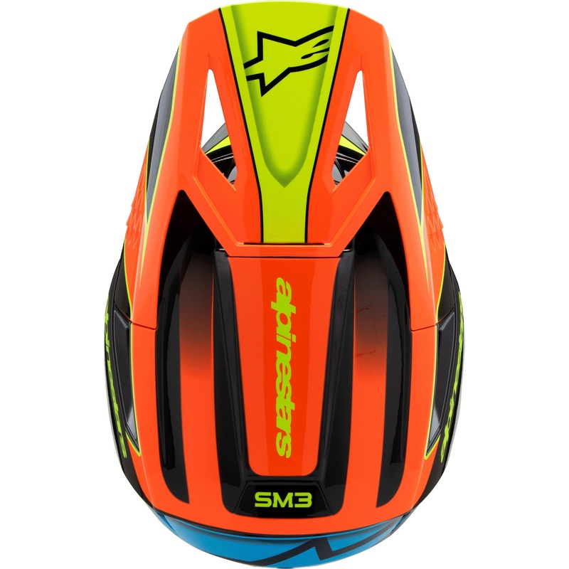 ALPINESTARS Sm3 Youth Fray Helmet Black/Orange/Yellow Fluo Youth Large