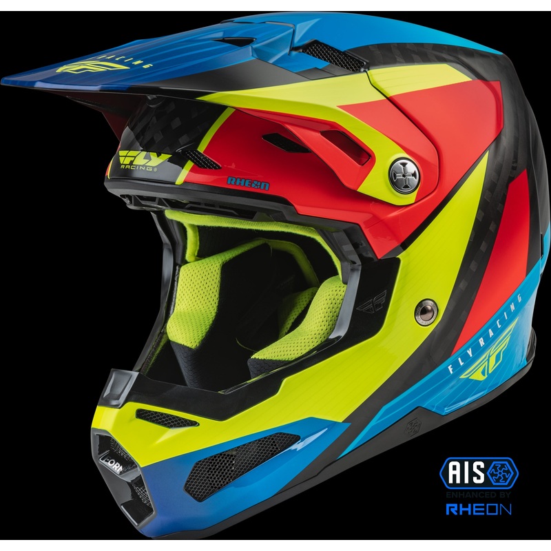 FLY RACING Formula Carbon Prime Helmet Hi-Vis/Blue/Red Xs