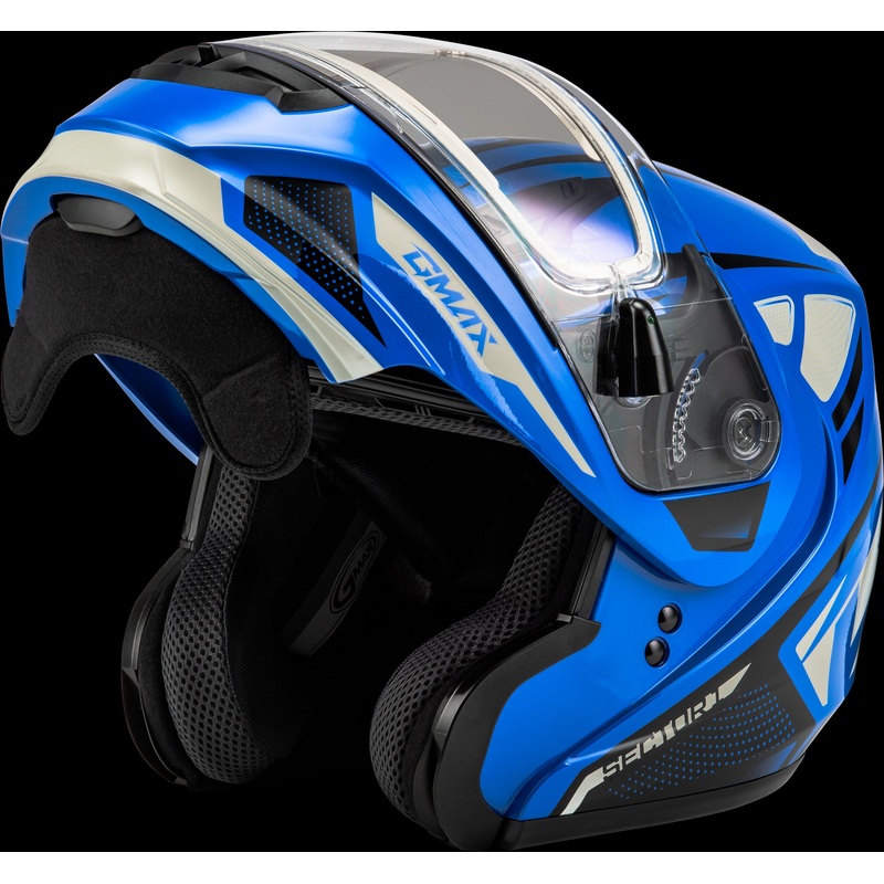 GMAX Md-04s Sector Snow Helmet W/ Electric Shield Blue/Black Md