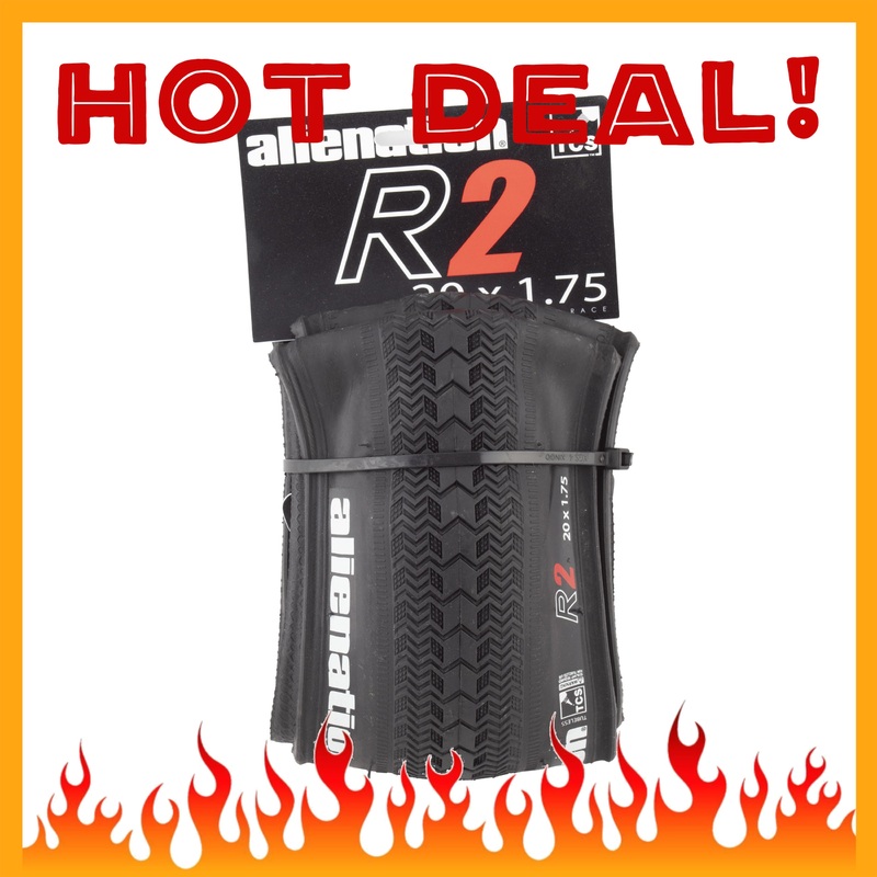 20×1.75 Alienation TCS R2 Folding Rear BMX Race Tire – 85psi – Black (W)