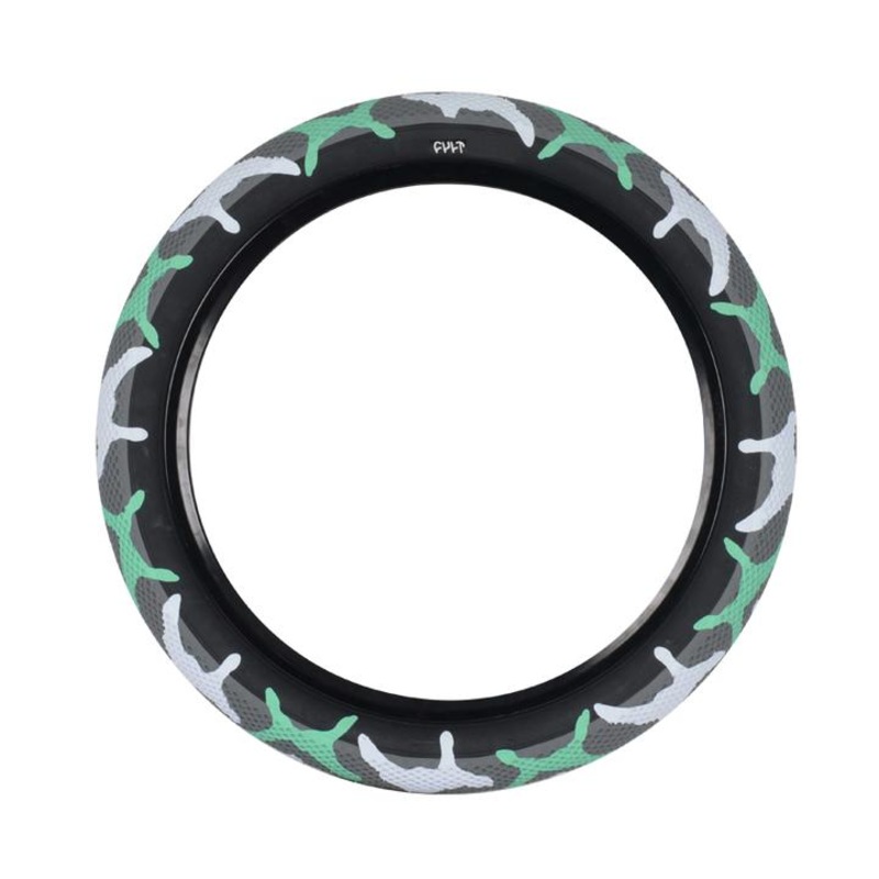 20×2.40 Cult BMX Vans  Tire – Teal Camo w/ Black Sidewall
