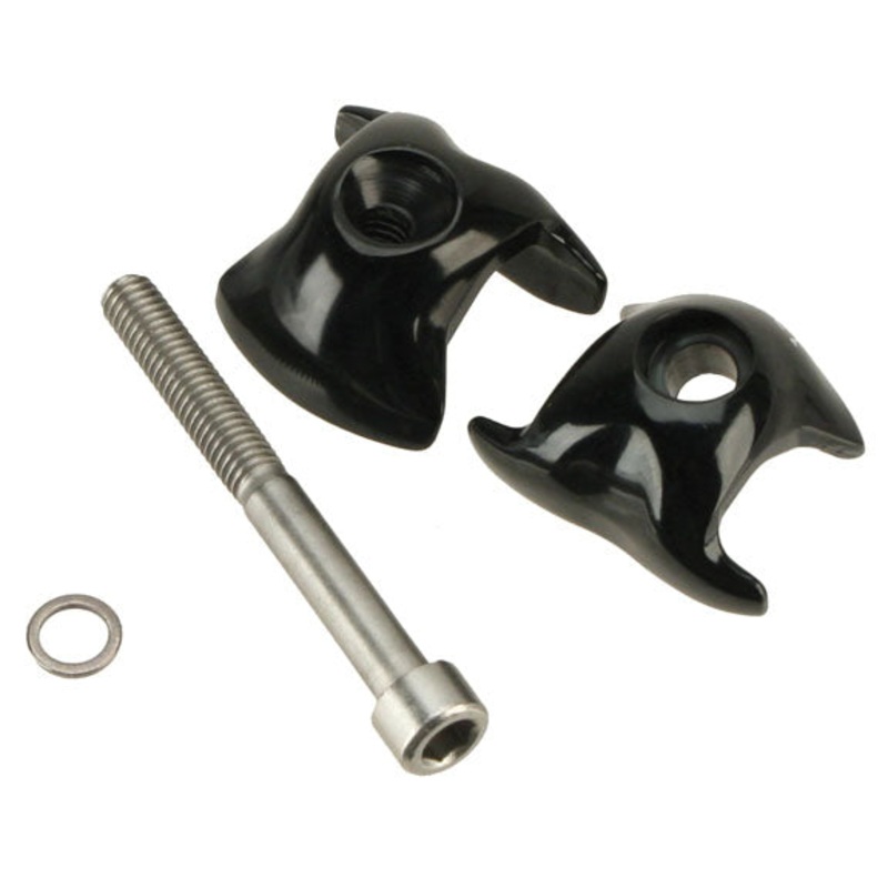 WCS 1-Bolt Seatpost Saddle Rail Clamp – Outer Plates For Alloy Posts 7 x 9.6mm Rails BLK